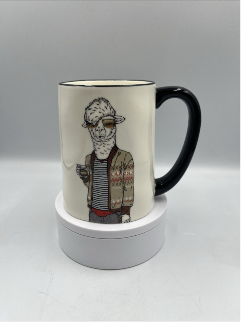 Signature Housewares Inc Lama Hipster Coffee Mug Glasses 16 oz COLLECTIBLE CUP